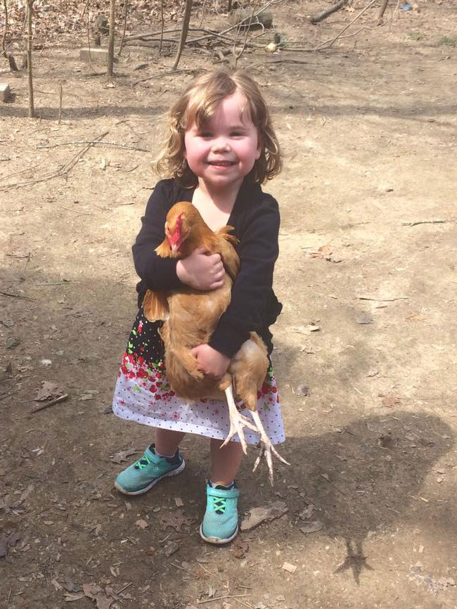 Rachel with Chicken